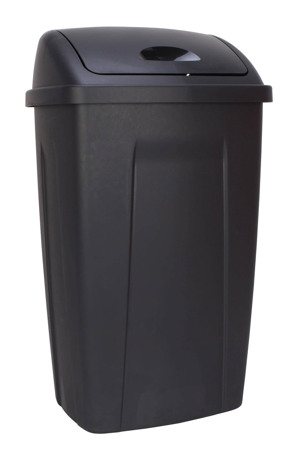 Mainstays 13 Gallon Trash Can, Plastic Swing Top Kitchen Garbage Trash Can, Black