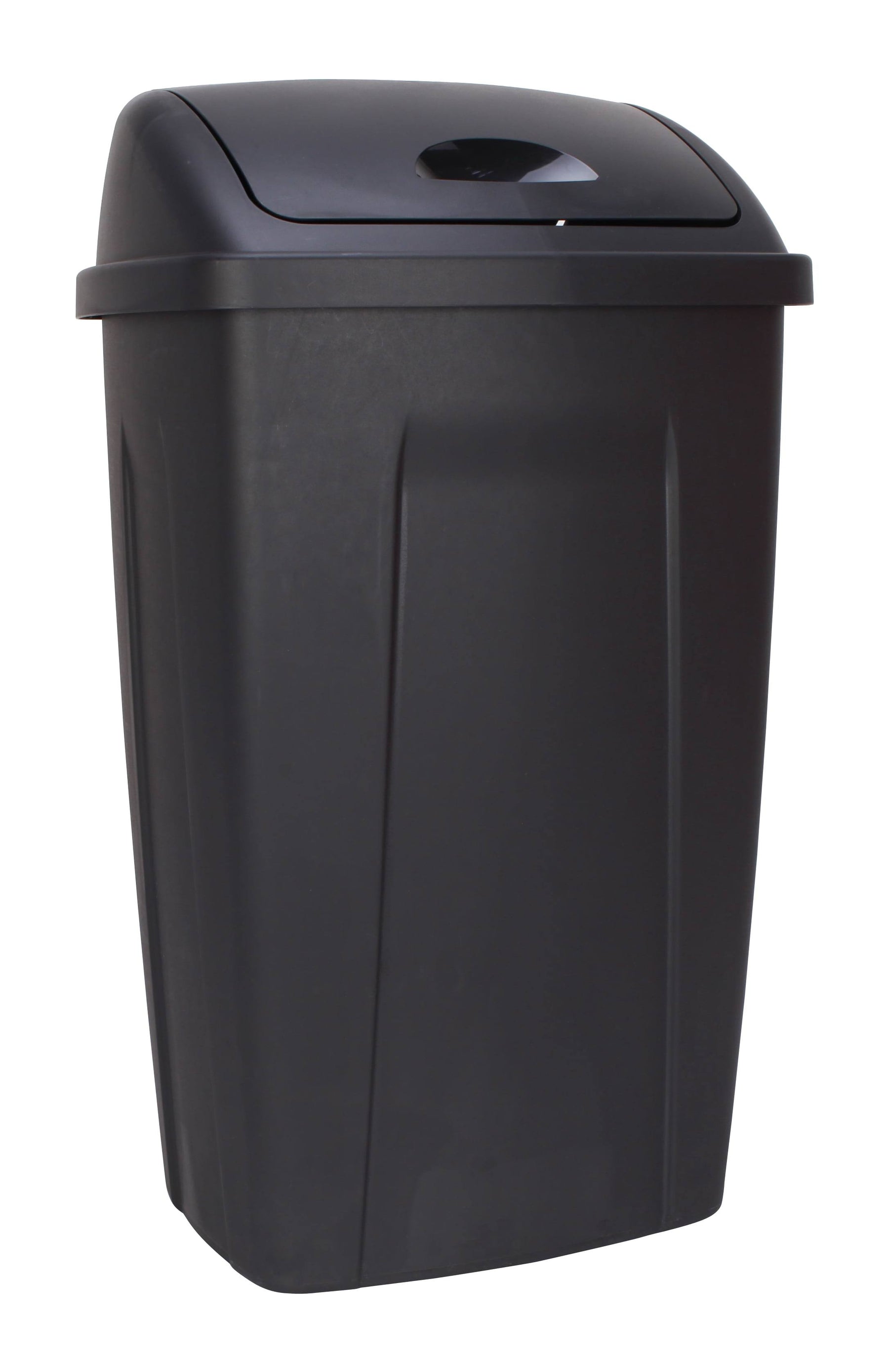 Mainstays 13 Gallon Trash Can, Plastic Swing Top Kitchen Garbage Trash Can, Black