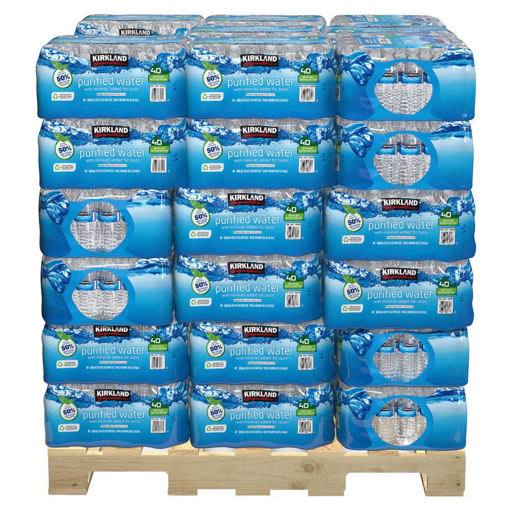 Kirkland Signature Bottled Water 16.9 Fl Oz, 40 - Count, 48 Case Pallet