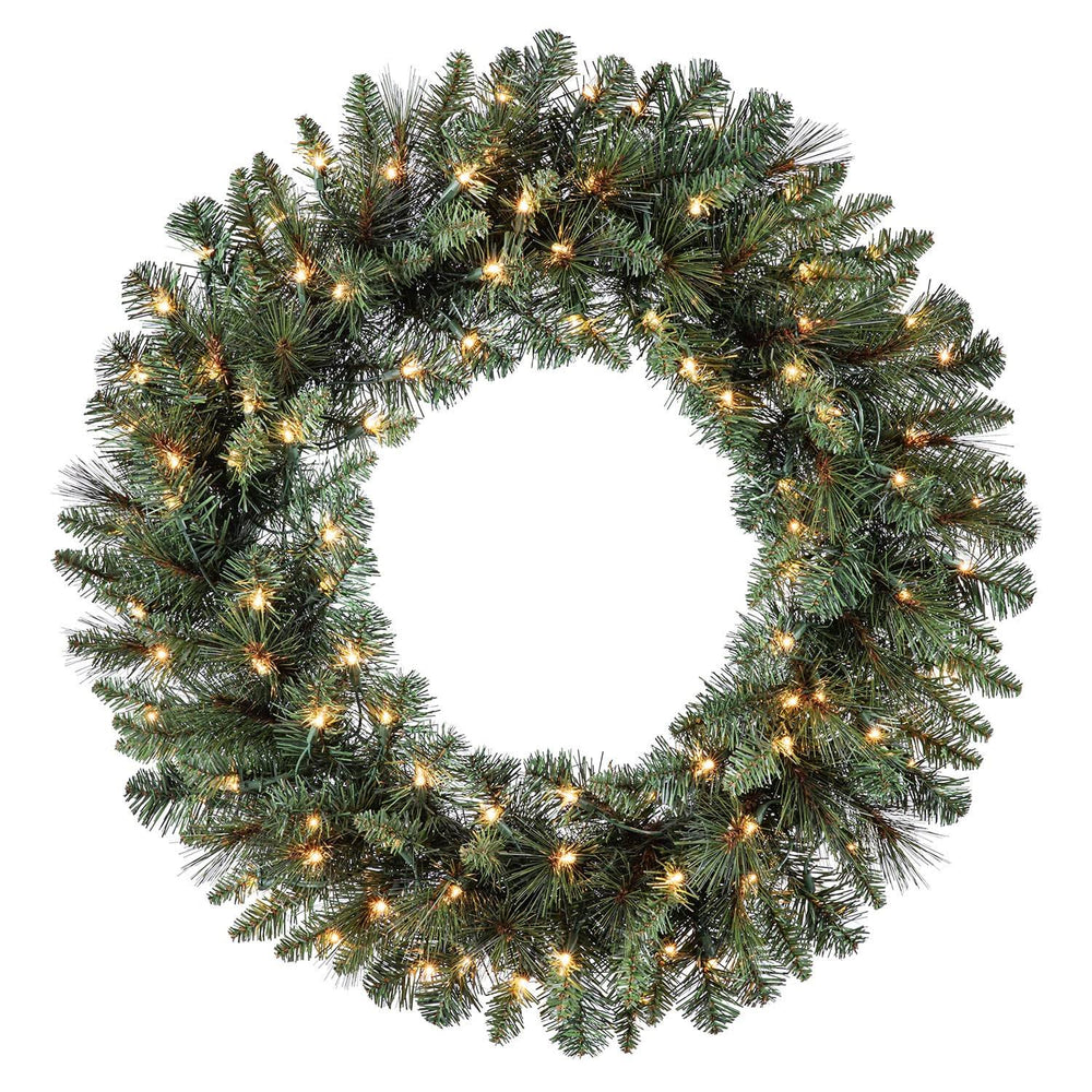 Holiday Living 30-in Pre-Lit Indoor/Outdoor Green Scottsdale Pine Artificial Christmas Wreath | GD26M3A27C00