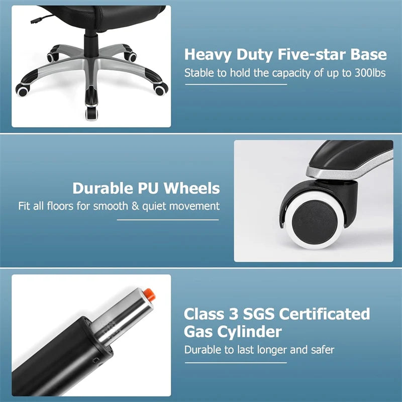 Executive 3D Kneading Massage Office Chair w/ Remote Control, PU Leather Computer Desk Chair w/ Flip-up Armrests, Adjustable Headrest & Lumbar Support